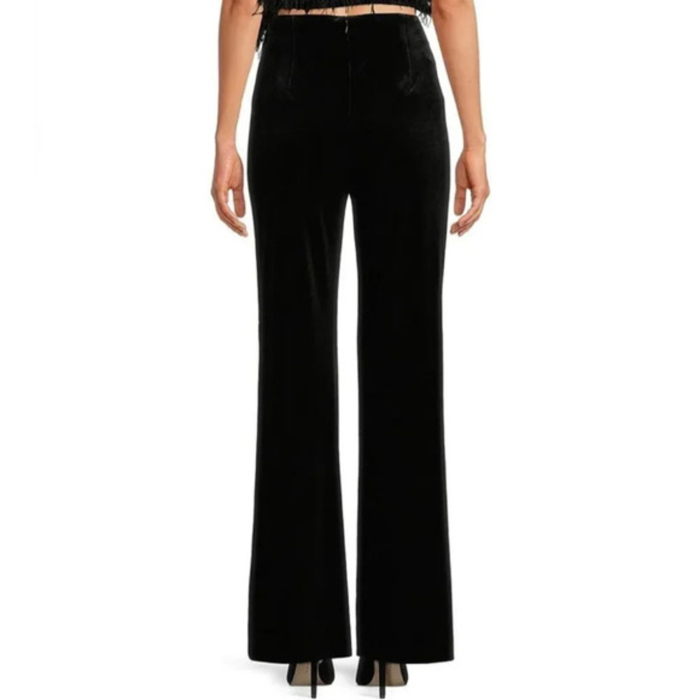 GIANNI BINI VELVET FLARE PANTS WITH ZIP ON BACK AND FLAT FRONT
